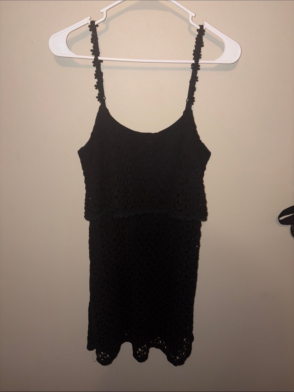 Ya Los Angeles Black Crochet Mini Dress